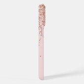 Gouden Glitter Monogram Naam iPhone Hoesje (Rechterkant)
