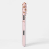 Gouden Glitter Monogram Naam iPhone Hoesje iPhone 16 Pro Max Hoesje (Rechterkant)