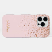 Gouden Glitter Monogram Naam iPhone Hoesje iPhone 16 Pro Max Hoesje (Achterkant horizontaal)