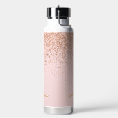 Gouden Glitter Monogram Naam Waterfles (Links)