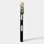 Gouden glitter & monogram witte script naam op zwa Case-Mate iPhone case (Achterkant / Rechts)