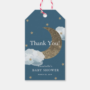 Gouden Glitter Moon Baby shower Dank u GIft Label Cadeaulabel