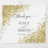 Gouden Glitter Mousserende Wijnfles Etiketten (Enkel label)