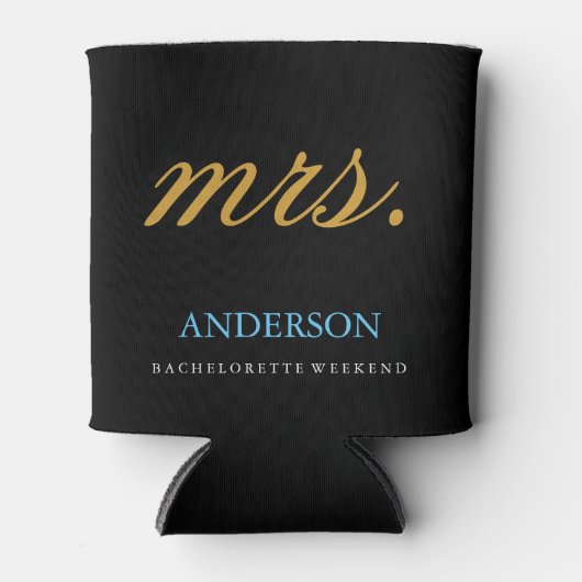 Gouden Glitter Mrs Bachelorette Blikjeskoeler (Voorkant)