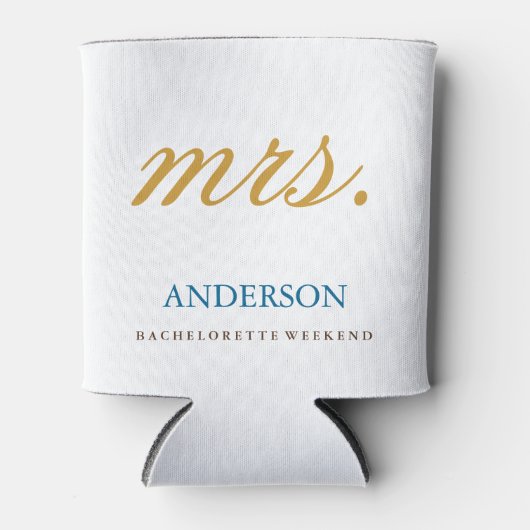 Gouden Glitter Mrs Bachelorette Blikjeskoeler (Voorkant)