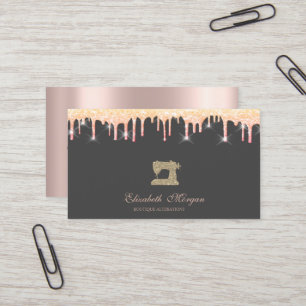 Gouden Glitter Naaimachine Glitter Druppels Bakker Visitekaartje