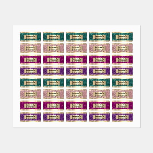 Gouden Glitter Naam Promotionele Online Winkel  Labels (Vel)