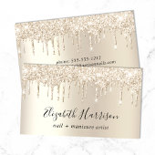 Gouden Glitter Nail Manicure Visitekaartje