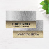 Gouden glitter | Natuurlijke lijnpatroon Visitekaartje (Bureau)