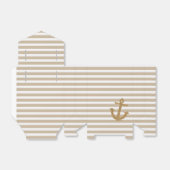 Gouden Glitter nautische anker Bedankdoosjes (Uitgevouwen)