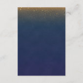 Gouden Glitter  Navy Wedding Insert Informatiekaartje (Achterkant)