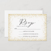 Gouden Glitter Nuestra Boda Spaanse Bruiloft RSVP Kaart (Voorkant / Achterkant)