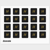 Gouden Glitter Nummer 14 Vierkante Sticker (Vel)