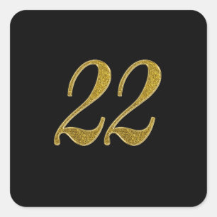 Gouden Glitter Nummer 22 Vierkante Sticker