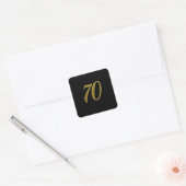 Gouden Glitter Nummer 70 Vierkante Sticker (Envelop)