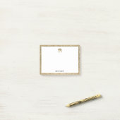Gouden Glitter Olifant & Rand met Wit Post-it® Notes (Op bureau)
