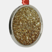 Gouden Glitter om te Customizen Metalen Ornament (Rechts)