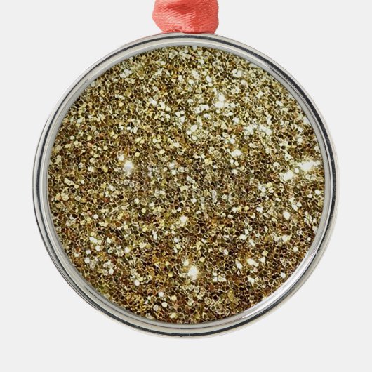Gouden Glitter om te Customizen Metalen Ornament (Voorkant)