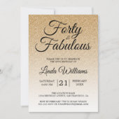 Gouden Glitter Ombre 40 en Sassy 40e verjaardag Kaart (Voorkant)