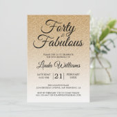 Gouden Glitter Ombre 40 en Sassy 40e verjaardag Kaart (Staand voorkant)