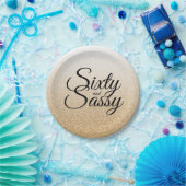Gouden Glitter Ombre 60 en Sassy 60e Verjaardag Papieren Bordje (Feest)