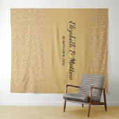 Gouden glitter ombre elegante trouw achtergrond wandkleed (In Situ (horizontaal))