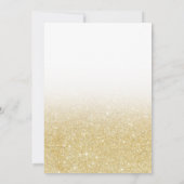 gouden glitter ombre white script chic bruiloft kaart (Achterkant)