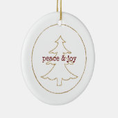 Gouden Glitter Omtrek Kerstboom Keramisch Ornament (Rechts)