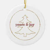 Gouden Glitter Omtrek Kerstboom Keramisch Ornament (Voorkant)