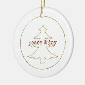 Gouden Glitter Omtrek Kerstboom Keramisch Ornament (Links)