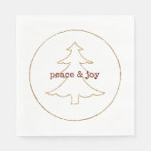 Gouden Glitter Omtrek Kerstboom Servet (Voorkant)