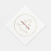 Gouden Glitter Omtrek Kerstboom Servet (Hoek)