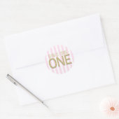 Gouden Glitter ONE 1e Verjaardagsfeestje Favor Sti Ronde Sticker (Envelop)