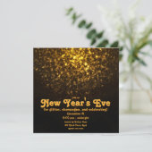 Gouden Glitter op Black New Year's Eve Party Kaart (Staand voorkant)