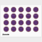 Gouden Glitter op Plum Paarse Wedding Favor Label (Vel)