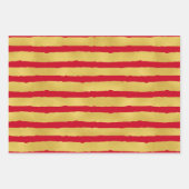 Gouden glitter op rode kerstset van 3 inpakpapier vel (Voorkant 2)