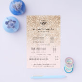 Gouden Glitter op Roze | Eenvoudig salonservicemen Flyer (Enkel)