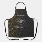 Gouden glitter op zwart kapsalon schort (Voorkant)