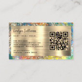 Gouden glitter opaal visitekaartje (Achterkant)