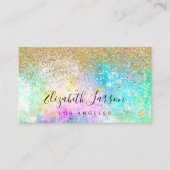 Gouden Glitter Opal Beauty Artist Haar Make-up Sal Visitekaartje (Voorkant)