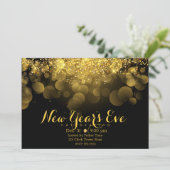 Gouden Glitter Oud en Nieuw Kaart (Staand voorkant)