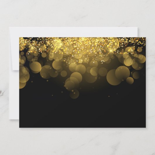 Gouden Glitter Oud en Nieuw Kaart (Achterkant)