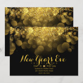 Gouden Glitter Oud en Nieuw Kaart (Voorkant / Achterkant)