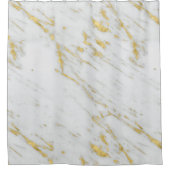 Gouden glitter over witte marmeren steen douchegordijn (Voorkant)