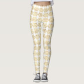 Gouden glitter overlappende diamantpatroon legging (Voorkant)