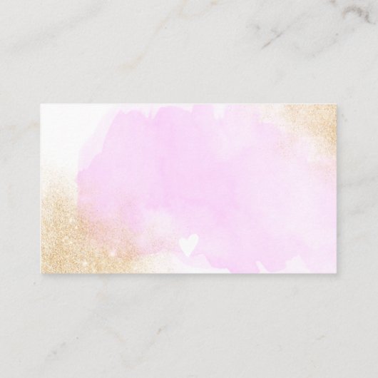 Gouden glitter paarse penseelstreek orde dank u visitekaartje (Achterkant)