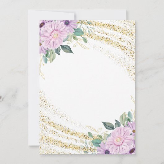 Gouden Glitter Paarse Roos Twintigste Verjaardag Kaart (Achterkant)