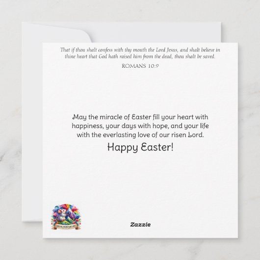 Gouden Glitter Paasei en Muis Roze Bloemen Feestdagenkaart (Achterkant)