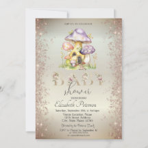 Gouden Glitter Paddenstoelen Huizen Baby shower