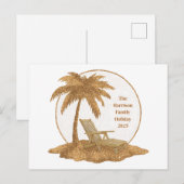 Gouden Glitter Palm Tree met aangepaste tekst Briefkaart (Voorkant / Achterkant)